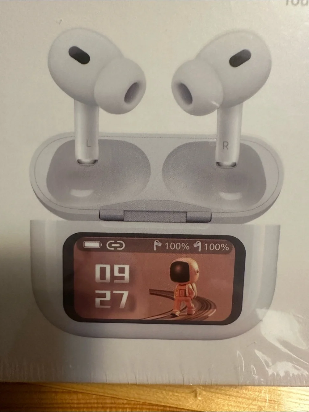 True Wireless ANC Earbuds with Display Charging Case - White
